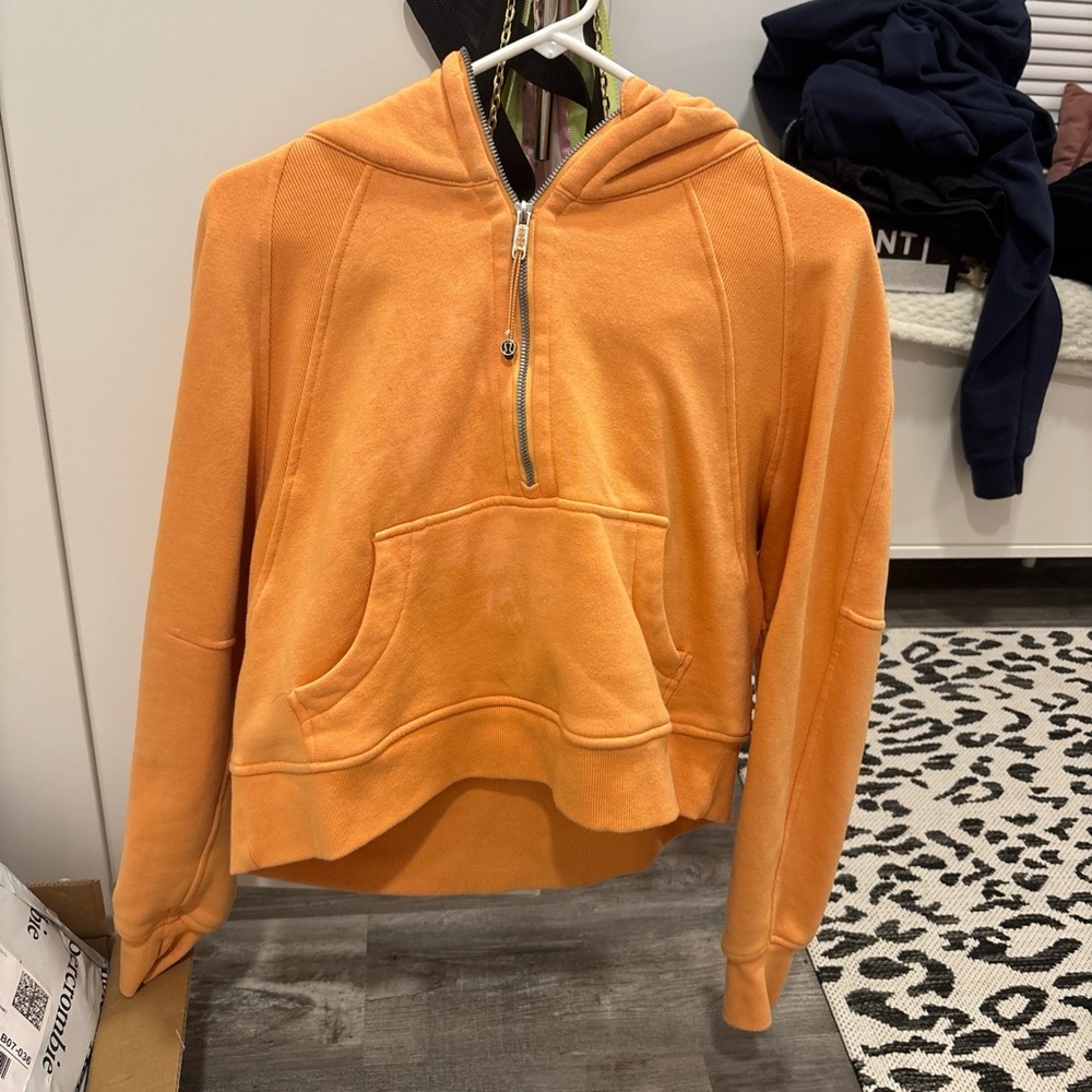 Orange Hoodie with Front Pocket